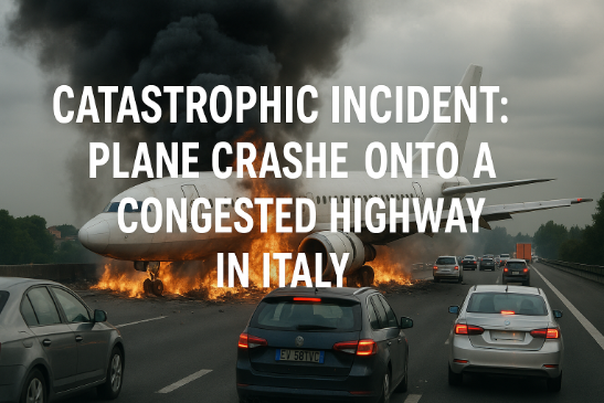 حادث كارثي: تحطم طائرة على طريق سريع مزدحم في إيطاليا